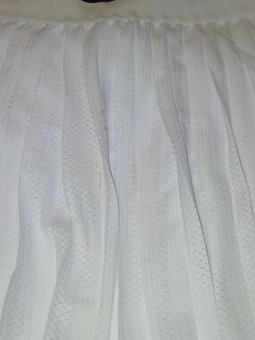 White Textured Pleated Skirt